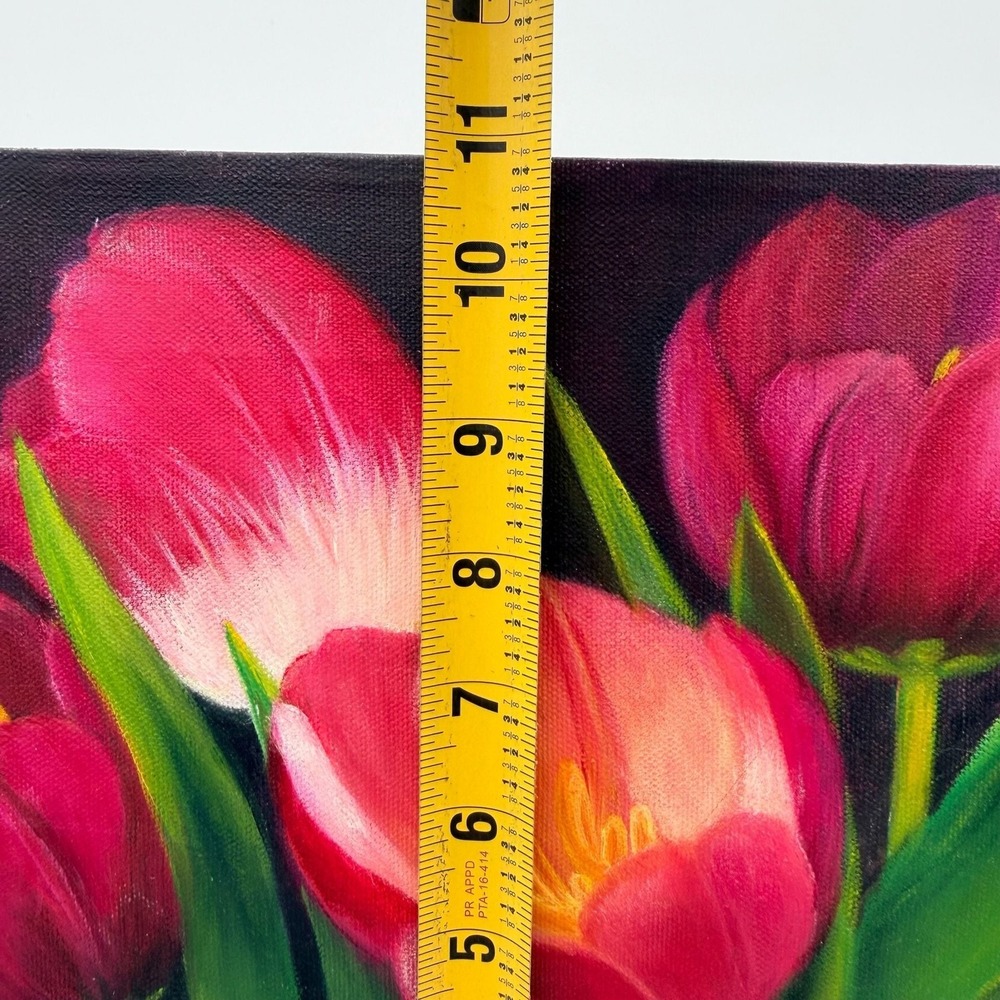 Original Oil Painting on Canvas Tulips Floral Still Life Signed - Picture 8 of 10